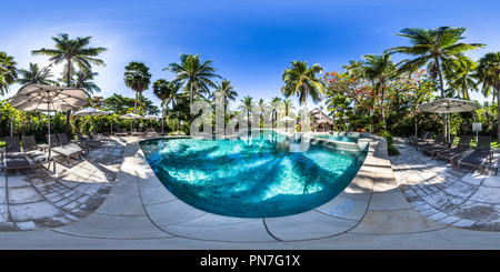 360 degree panoramic view of Swimming Pool at Castaway Island Resort - Qalito Island - Fiji Islands