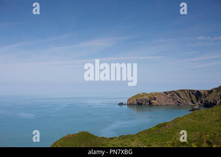 Looking out to sea from a coastal path. Stock Photo