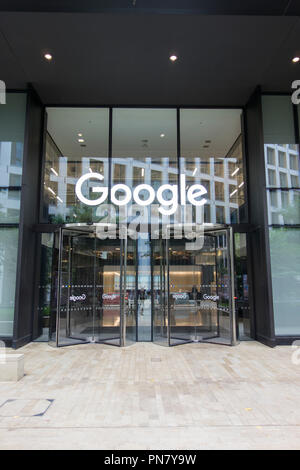 Entrance to Google HQ offices in King's Cross, Camden, London, N1, UK Stock Photo