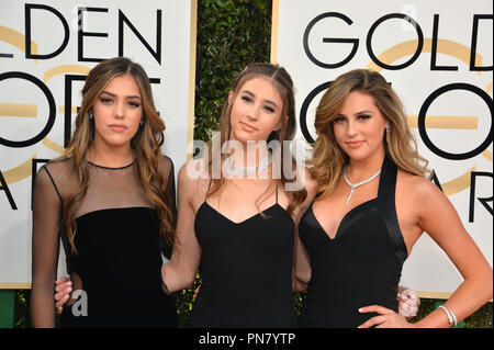 L-R) Scarlet Rose Stallone, Sistine Rose Stallone, and Sophia Rose Stallone  at the 47 METERS DOWN UNCAGED Premiere held at the Regency Village Theater  in Westwood, CA on Tuesday, August 13, 2019. (