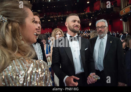 Justin Timberlake attends The 89th Oscars® at the Dolby® Theatre in Hollywood, CA on Sunday, February 26, 2017.  File Reference # 33242 368THA  For Editorial Use Only -  All Rights Reserved Stock Photo