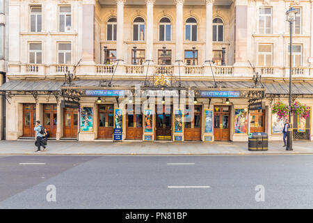 London. September 2018. A view of Her Majestys theatre in London Stock Photo