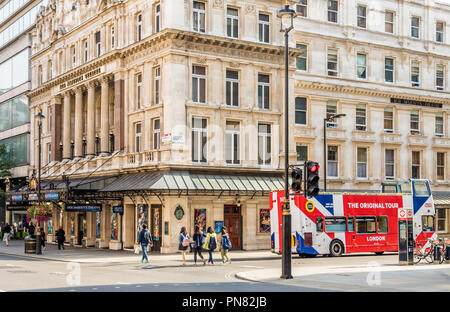 London. September 2018. A view of Her Majestys theatre in London Stock Photo