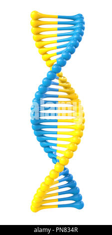 Abstract DNA icon isolated on white background. 3d rendering. Stock Photo