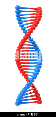 Abstract DNA icon isolated on white background. 3d rendering. Stock Photo
