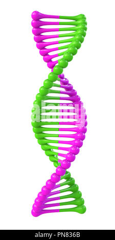 Abstract DNA icon isolated on white background. 3d rendering. Stock Photo