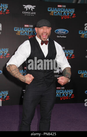 Dave Bautista  04/19/2017 The World Premiere of 'Guardians of the Galaxy Vol.2' held at The Dolby Theatre in Hollywood, CA Photo by Izumi Hasegawa / HNW / Picturelux Stock Photo