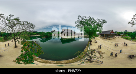 360 degree panoramic view of Gyeongbokgung Palace Seoul South Korea V