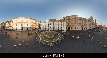 360 degree panoramic view of Piazza Navona Rome Italy Ii