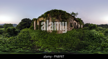 360 degree panoramic view of Abandoned Village(沙螺洞荒廢村屋), Sha Lo Tung, Tai Po, HK