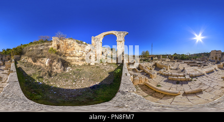 360 degree panoramic view of Elaiussa Sebaste Agora And Churches Erdemli Vr Mersin 3ec