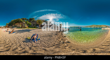 360 degree panoramic view of Kava - Coral beach club, Dubrovnik, 2016.