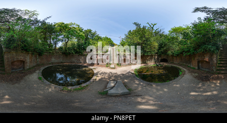 360 degree panoramic view of The ruins of the Japanese troops fort in Tomogashima Island, Japan 08