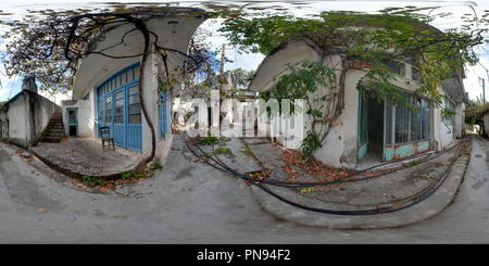 360 degree panoramic view of Abandoned Village Kalami, Crete