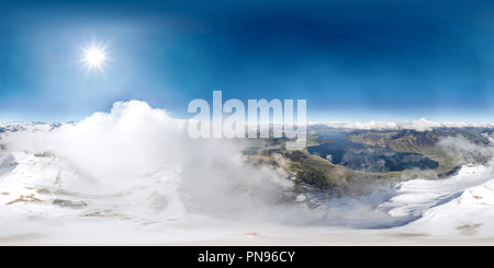 360 degree panoramic view of Cloudy Mount Rigi