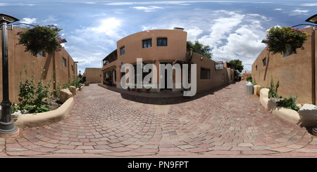 360 degree panoramic view of Alley off Taos Plaza, Taos, New Mexico