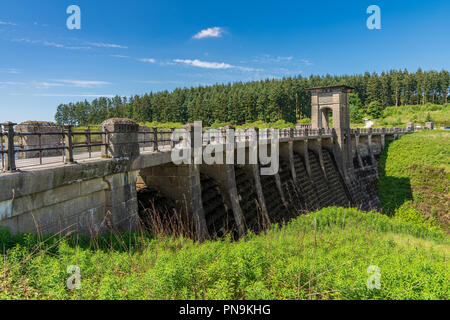 The dam at the Alwen Reservoir, Conwy, Wales, UK Stock Photo