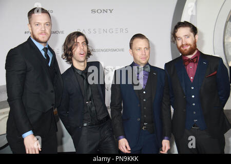 Imagine Dragons, Dan Reynolds, Wayne Sermon, Ben McKee, Daniel Platzman  12/14/2016 The World Premiere of 'Passengers' held at the Regency Village Theatre in Los Angeles, CA Photo by Izumi Hasegawa / HNW / PictureLux Stock Photo