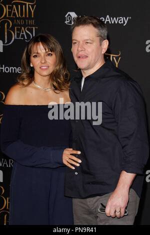 Matt Damon, Luciana Bozan Barroso at the World Premiere of Disney's 'Beauty and the Beast' held at El Capitan Theater in Hollywood, CA, March 2, 2017. Photo by Joseph Martinez / PictureLux Stock Photo