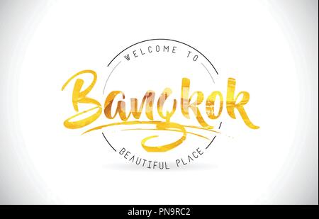 Bangkok city handwritten text word hand lettering. Calligraphy text ...