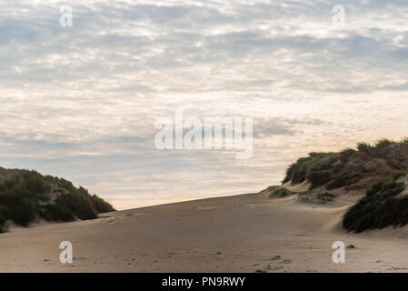 beach sand dunes on Eoropie beach in Ness surrounding, north of isle of Lewis, Scotland Stock Photo