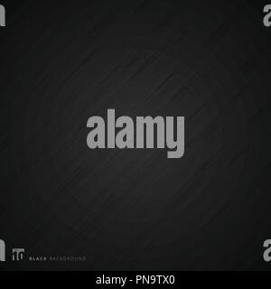 Black background and texture. Abstract realistic metal fiber. Vector illustration Stock Vector