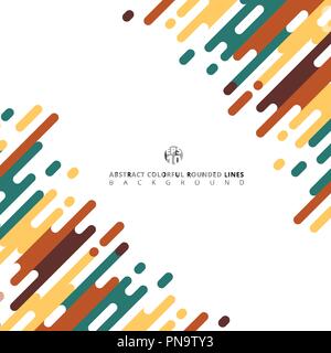 Abstract colorful Rounded Lines Halftone Transition. Vector Background Illustration Stock Vector