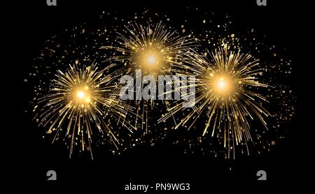 Vector Holiday Fireworks Background. Happy New Year Stock Vector