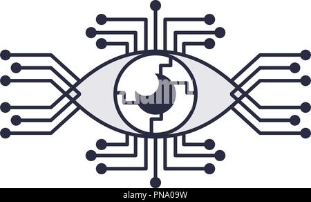 Bionic eye technology Stock Vector