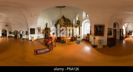 360 degree panoramic view of Temple of the Exaltation of the Holy Cross interior