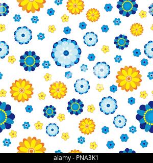 Floral pattern made in flowers on a white background, seamless vector illustration. Stock Vector