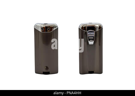 Grey Metallic Lighter Isolated on White Background Stock Photo