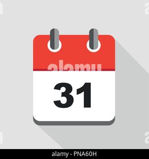 vector illustration of red calendar 31 icon EPS10 Stock Vector