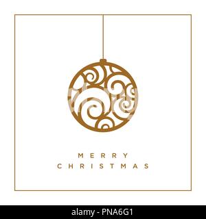 Vector Christmas greeting card design with abstract swirl Christmas balls. Stock Vector
