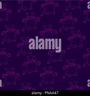 Cats on a blue background, seamless texture Stock Vector