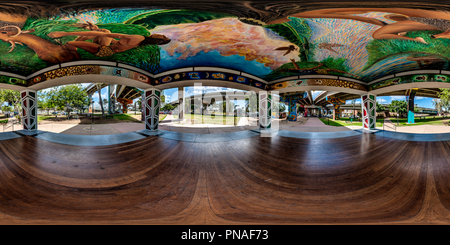 360 degree panoramic view of The Kiosko at Chicano Park