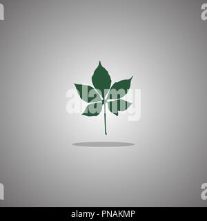 Chestnut leaf green. Vector illustration. Gray background with gradient. Stock Vector