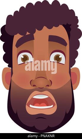 African american man icon. Face of African man vector illustrations. Stock Vector