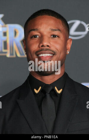 Michael B. Jordan arrives at the Marvel Studios' Black Panther Los  Angeles Premiere held at The Dolby Theatre in Hollywood, CA on Monday,  January 29, 2018. (Photo By Sthanlee B. Mirador/Sipa USA