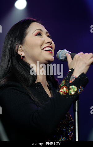 Ana Gabriel performs in concert at the Seminole Hard Rock Hotel and Casino in Hollywood, Florida on May 17, 2006. Stock Photo