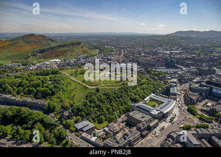Aerial view Holyrood House Edinburgh Stock Photo