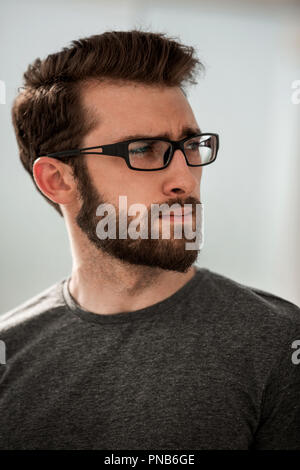 close up.portrait of modern young man Stock Photo