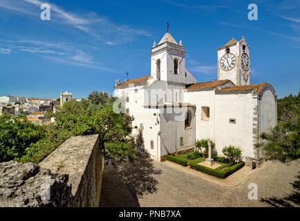 The Santa Maria do Castelo church in Tavira from the castle ramparts, Algarve, Portugal Stock Photo