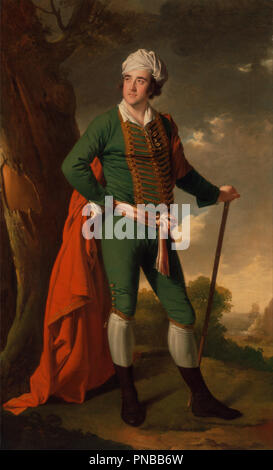 Portrait of a Man, Known as the 'Indian Captain'. Date/Period: Ca. 1767. Painting. Oil on canvas. Height: 2,292 mm (90.23 in); Width: 1,384 mm (54.48 in). Author: Joseph Wright of Derby. Stock Photo