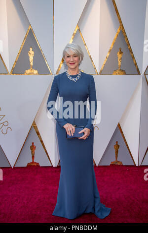 Helen Mirren arrives on the red carpet of The 90th Oscars® at the Dolby® Theatre in Hollywood, CA on Sunday, March 4, 2018.  File Reference # 33546 186PLX  For Editorial Use Only -  All Rights Reserved Stock Photo