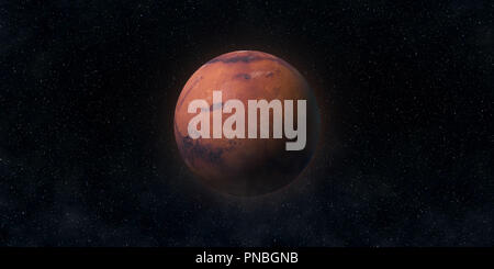 the beautiful red planet Mars (3d space rendering, elements of this ...