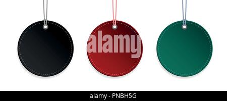 Label black red and green hanging tag collection isolated vector illustration EPS10 Stock Vector
