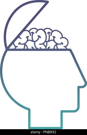 profile human head brain medical Stock Vector