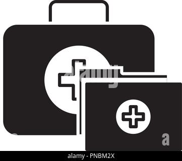 kit first aid folder report medical Stock Vector