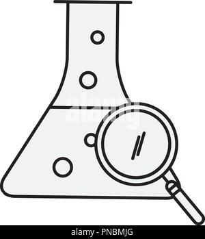 chemistry laboratory beaker flask magnifying glass Stock Vector Image ...